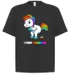 Футболка Оверсайз I poop rainbows Чорний фото