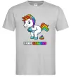 Чоловіча футболка I poop rainbows Сірий фото