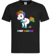 Чоловіча футболка I poop rainbows Чорний фото