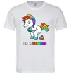 Чоловіча футболка I poop rainbows Білий фото