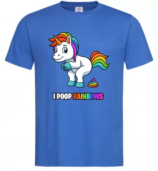 Чоловіча футболка I poop rainbows Яскраво-синій фото