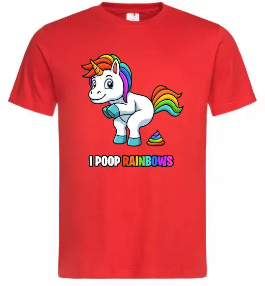 Чоловіча футболка I poop rainbows Червоний фото