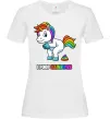 Жіноча футболка I poop rainbows Білий фото