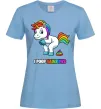 Жіноча футболка I poop rainbows Блакитний фото