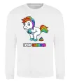 Свитшот I poop rainbows Белый фото