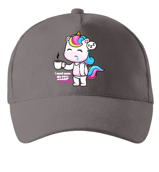 Кепка I need some coffee Серый фото