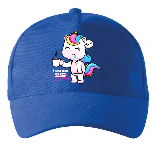 Кепка I need some coffee Яскраво-синій фото