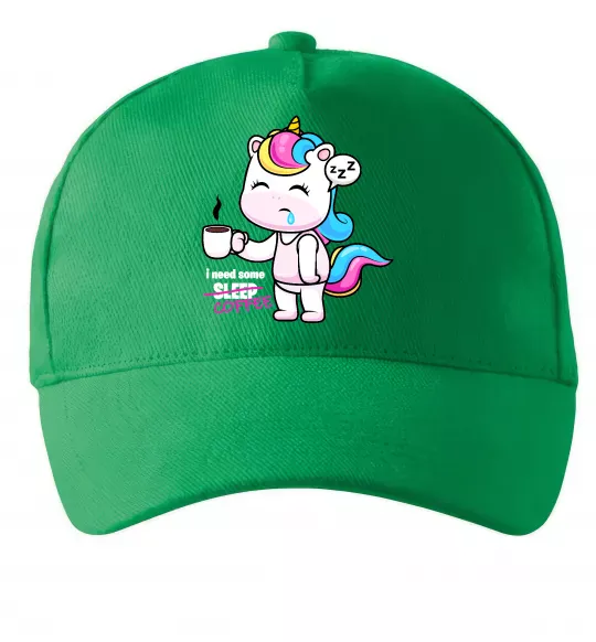 Кепка I need some coffee Зелений фото