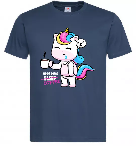 Мужская футболка I need some coffee Темно-синий фото