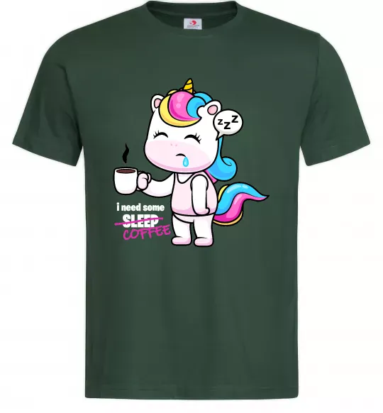 Мужская футболка I need some coffee Темно-зеленый фото