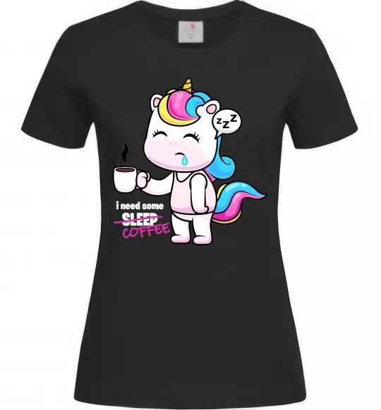 Женская футболка I need some coffee Черный фото