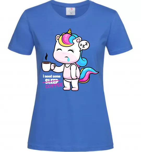 Женская футболка I need some coffee Ярко-синий фото