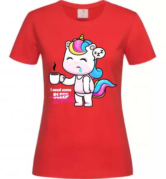 Женская футболка I need some coffee Красный фото