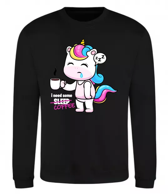 Свитшот I need some coffee Черный фото