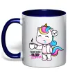 Чашка с цветной ручкой I need some coffee Глубокий темно-синий фото