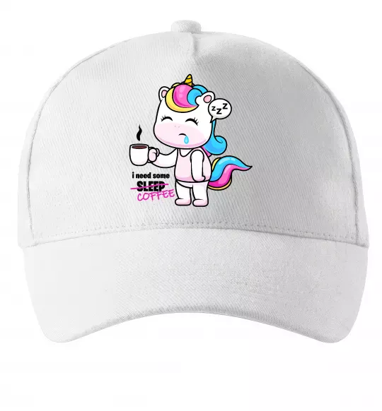 Кепка I need some coffee Білий фото