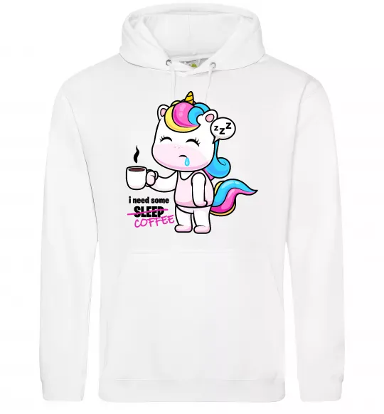 Женская толстовка (худи) I need some coffee Белый фото