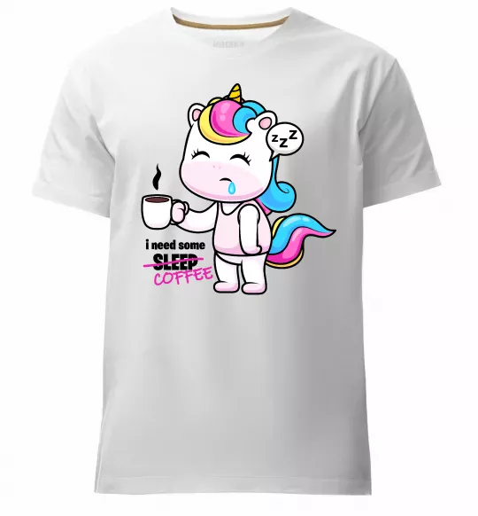 Мужская премиум футболка I need some coffee Белый фото