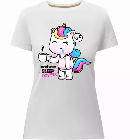 Женская премиум футболка I need some coffee Белый фото