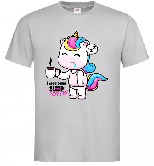 Мужская футболка I need some coffee Серый фото