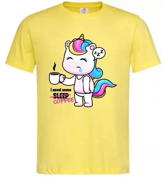 Мужская футболка I need some coffee Лимонный фото