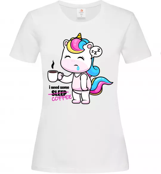 Женская футболка I need some coffee Белый фото