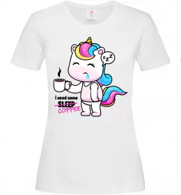 Женская футболка I need some coffee Белый фото