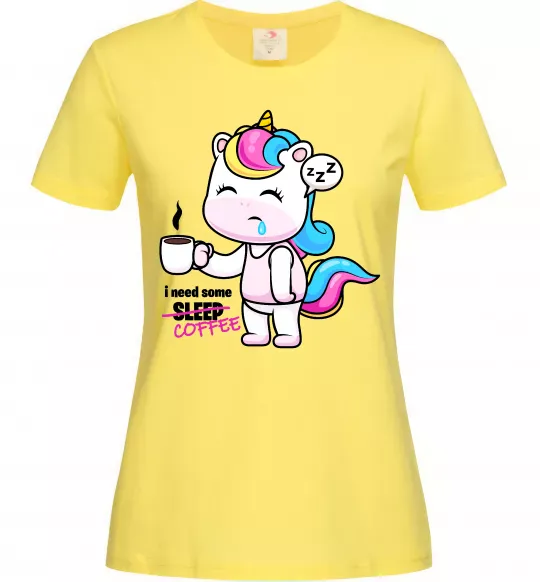 Женская футболка I need some coffee Лимонный фото
