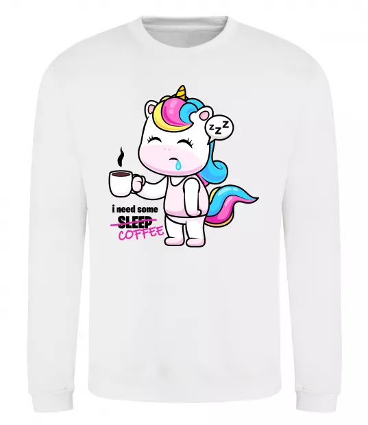 Свитшот I need some coffee Белый фото