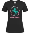 Женская футболка I`m unicorn Черный фото