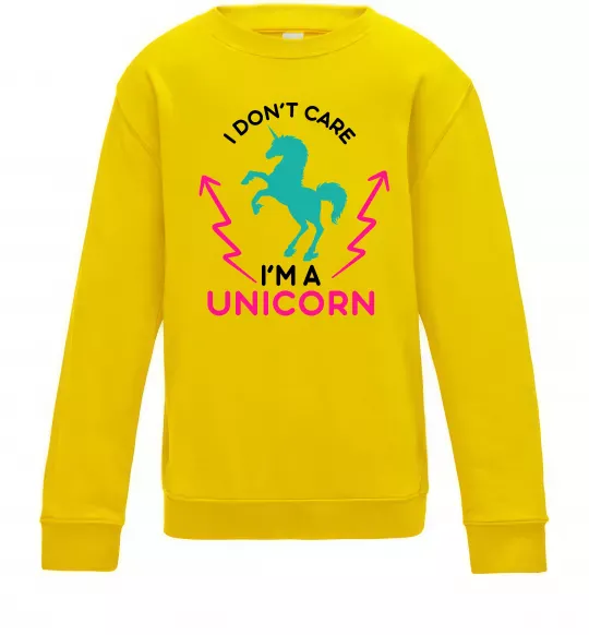 Детский Свитшот I`m unicorn Солнечно желтый фото