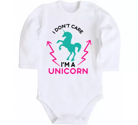 Дитячий бодік I`m unicorn Білий фото