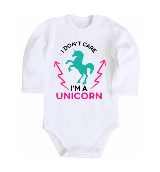 Дитячий бодік I`m unicorn Білий фото
