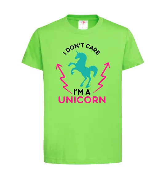 Дитяча футболка I`m unicorn Лаймовий фото