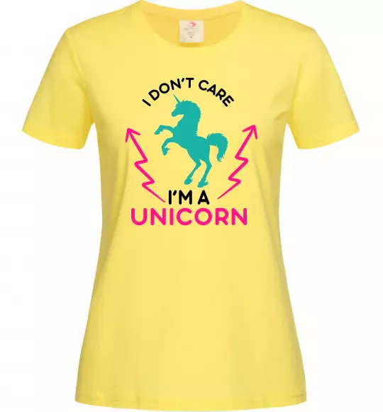 Женская футболка I`m unicorn Лимонный фото
