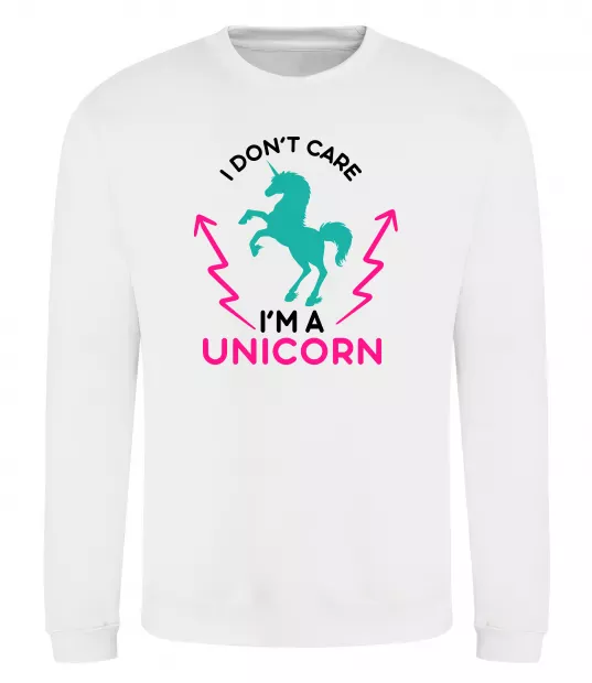 Свитшот I`m unicorn Белый фото