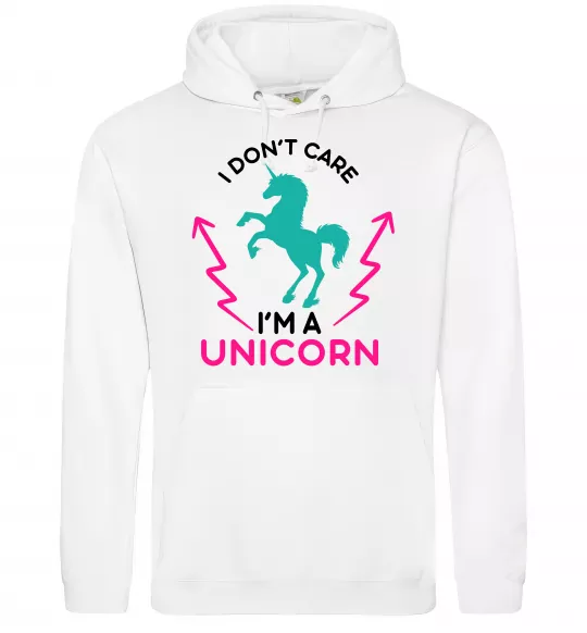 Мужская толстовка (худи) I`m unicorn Белый фото
