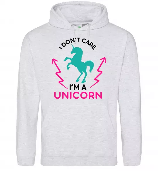 Жіноча толстовка (худі) I`m unicorn Сірий меланж фото