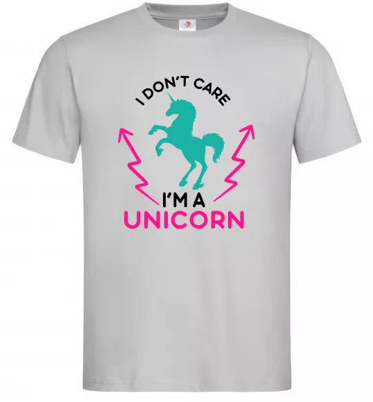 Чоловіча футболка I`m unicorn Сірий фото