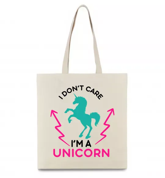 Эко-сумка I`m unicorn Бежевый фото