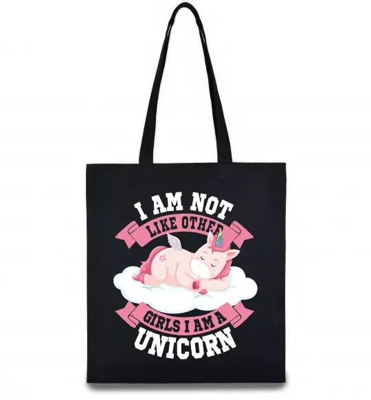 Еко-сумка I am not like other girls Чорний фото