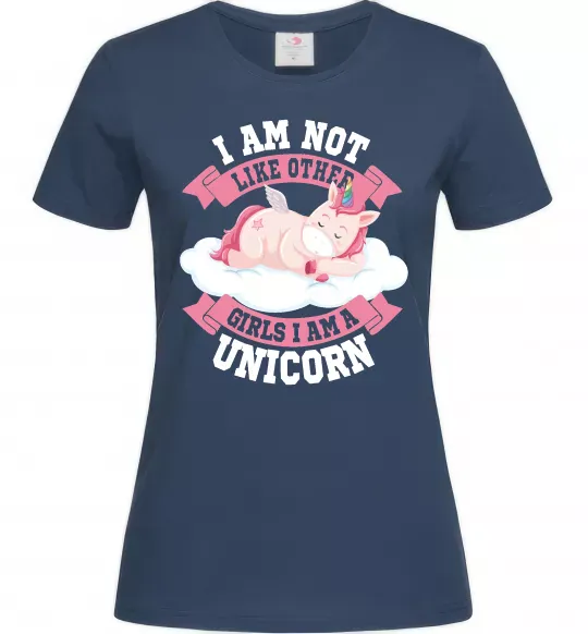 Женская футболка I am not like other girls Темно-синий фото