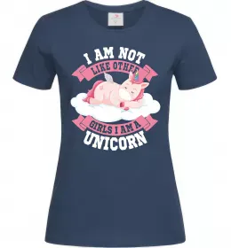 Женская футболка I am not like other girls Темно-синий фото