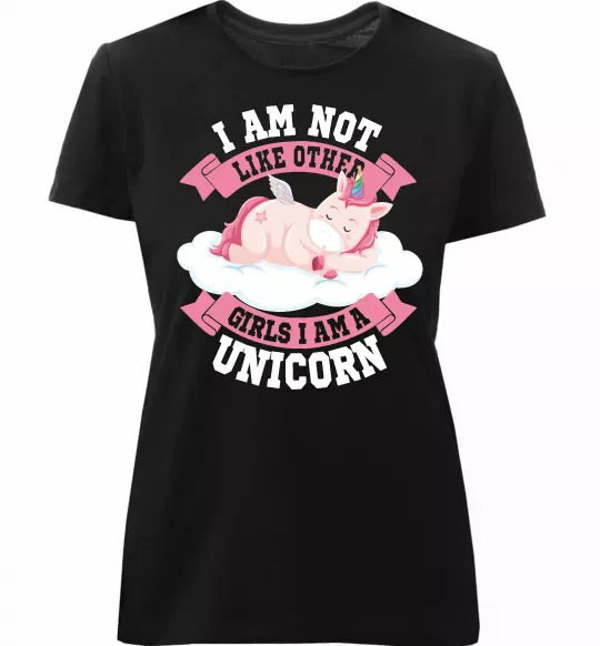 Женская премиум футболка I am not like other girls Черный фото