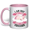 Чашка з кольоровою ручкою I am not like other girls Ніжно рожевий фото