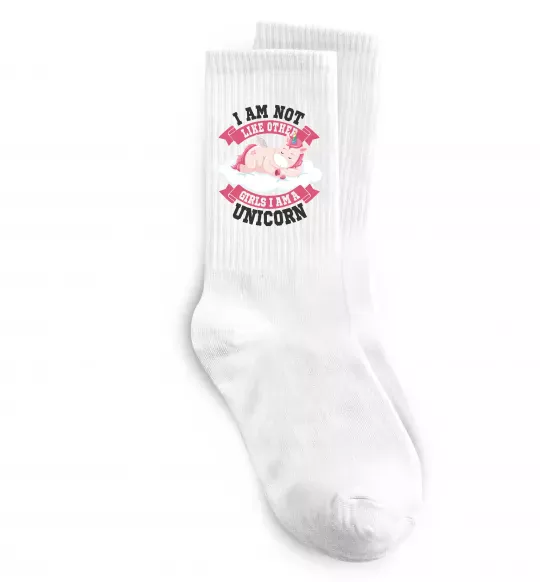 Шкарпетки I am not like other girls Білий фото