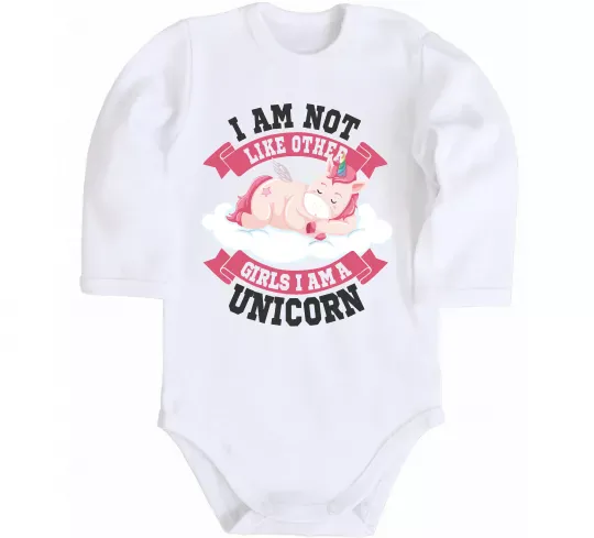 Дитячий бодік I am not like other girls Білий фото