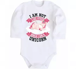 Дитячий бодік I am not like other girls Білий фото