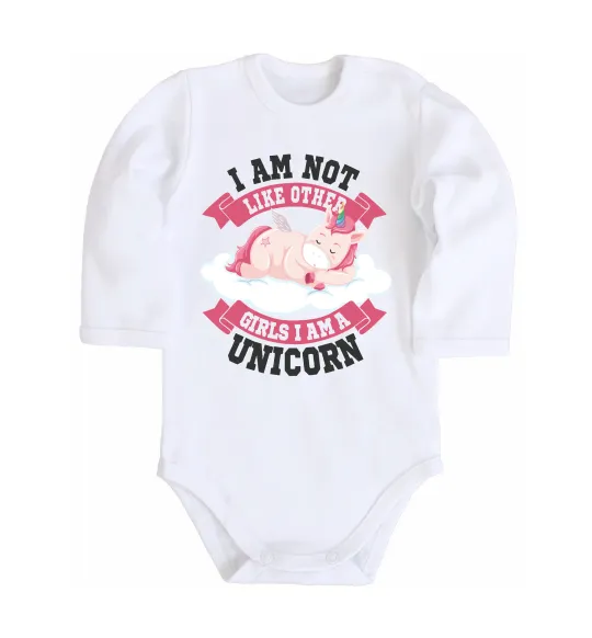 Детский боди I am not like other girls Белый фото