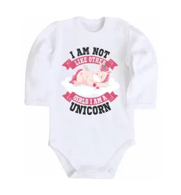 Дитячий бодік I am not like other girls Білий фото